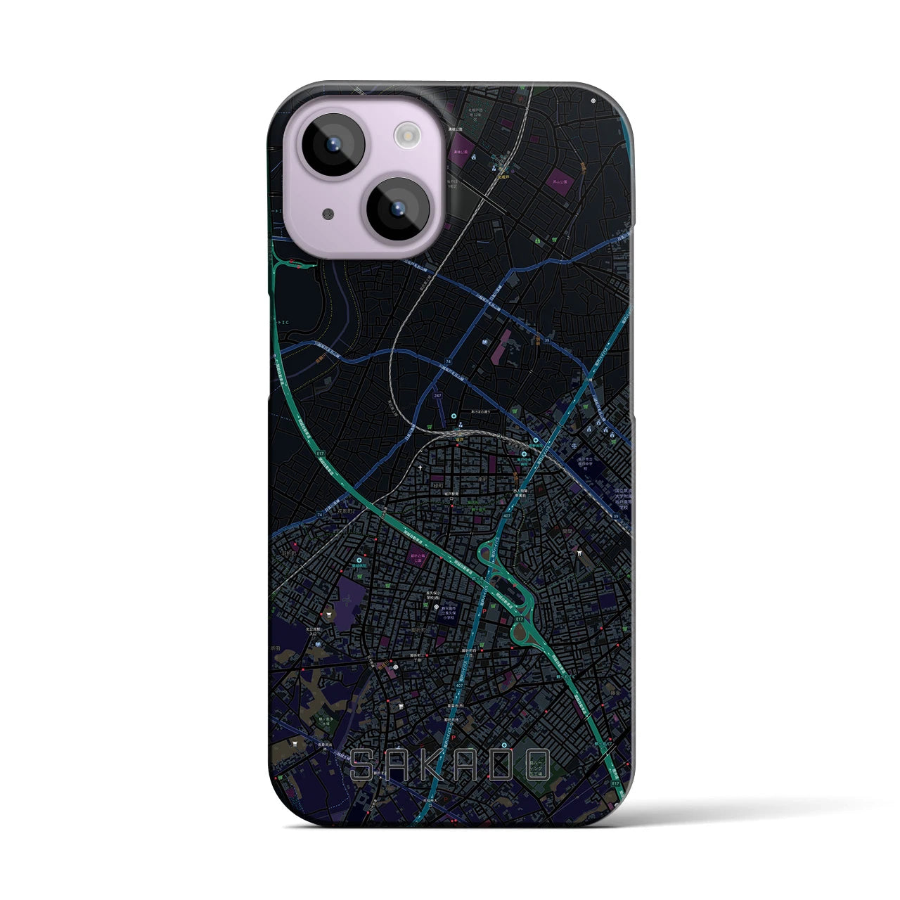 【坂戸(埼玉県)】地図柄iPhoneケース(バックカバータイプ)