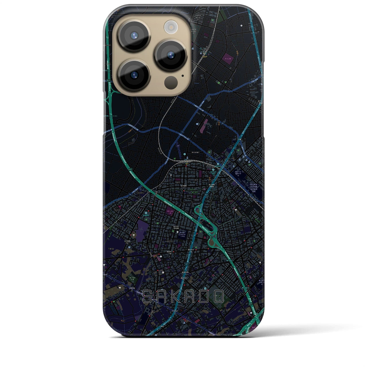 【坂戸(埼玉県)】地図柄iPhoneケース(バックカバータイプ)