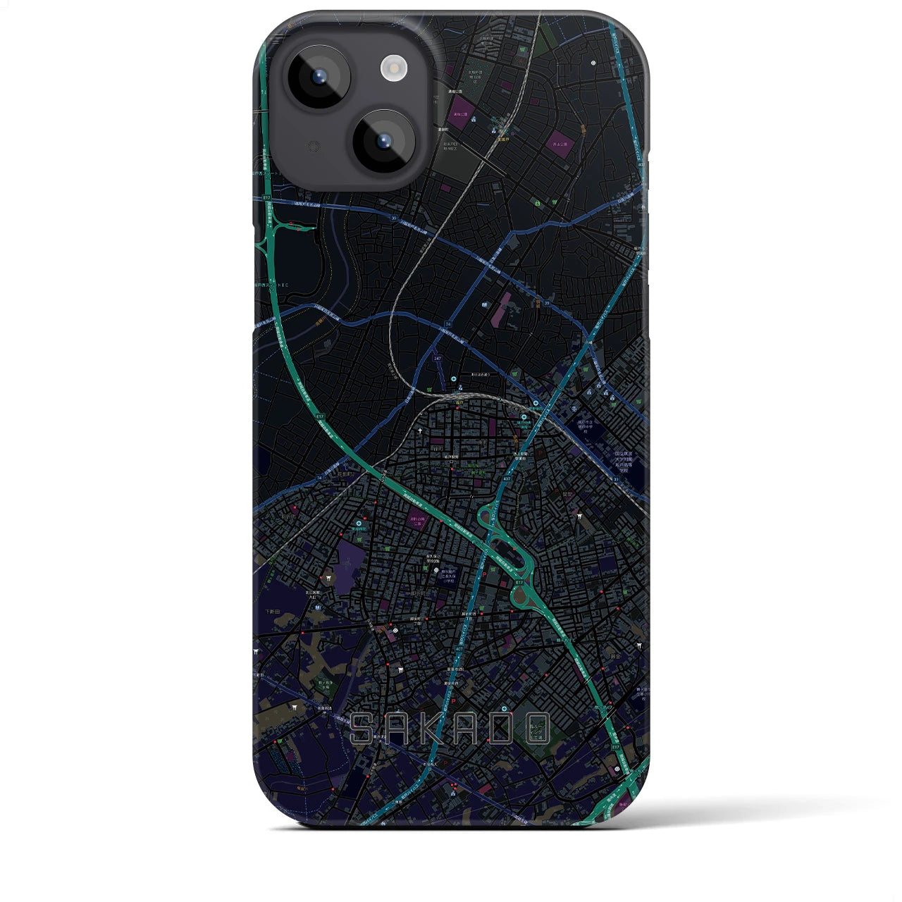 【坂戸(埼玉県)】地図柄iPhoneケース(バックカバータイプ)