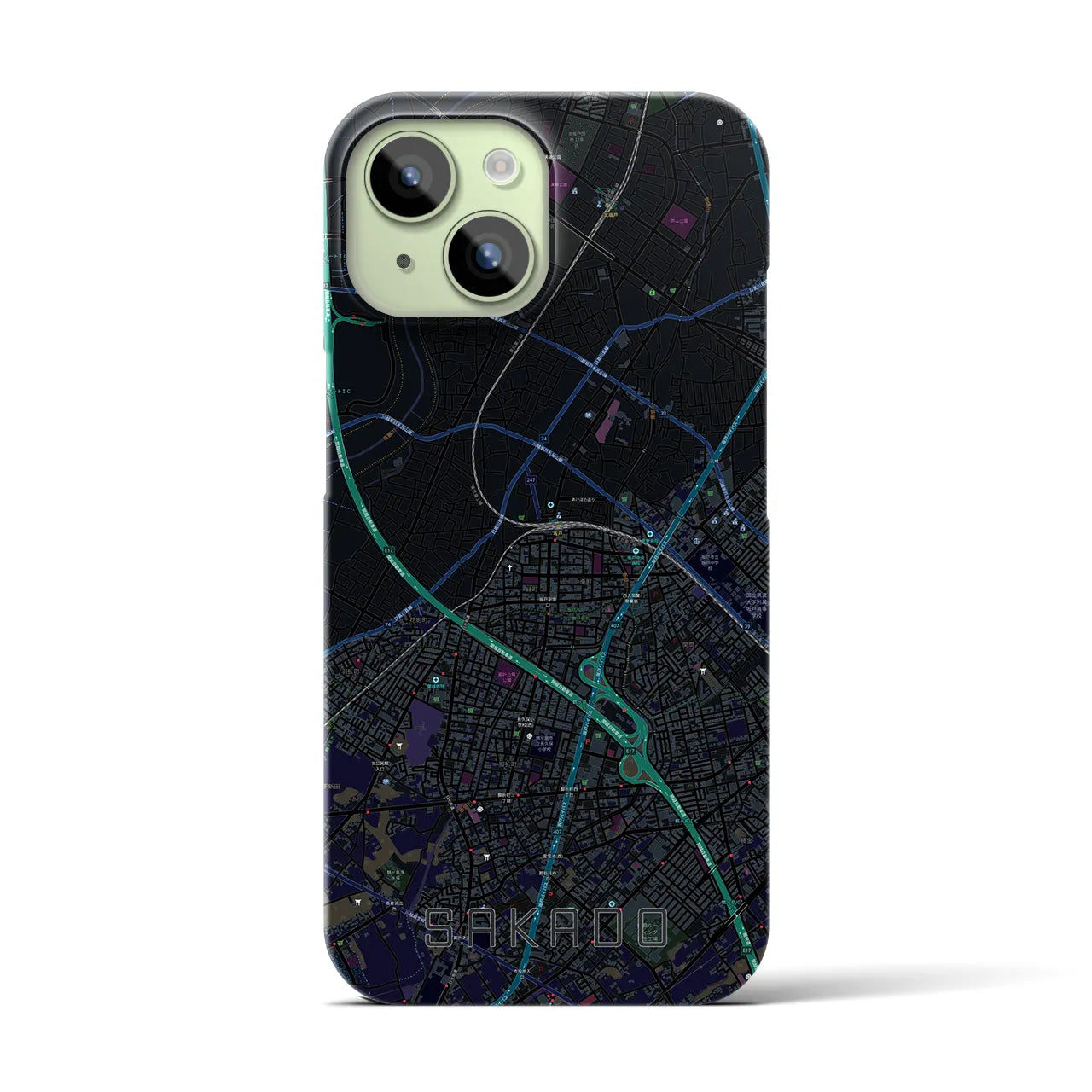 【坂戸(埼玉県)】地図柄iPhoneケース(バックカバータイプ)