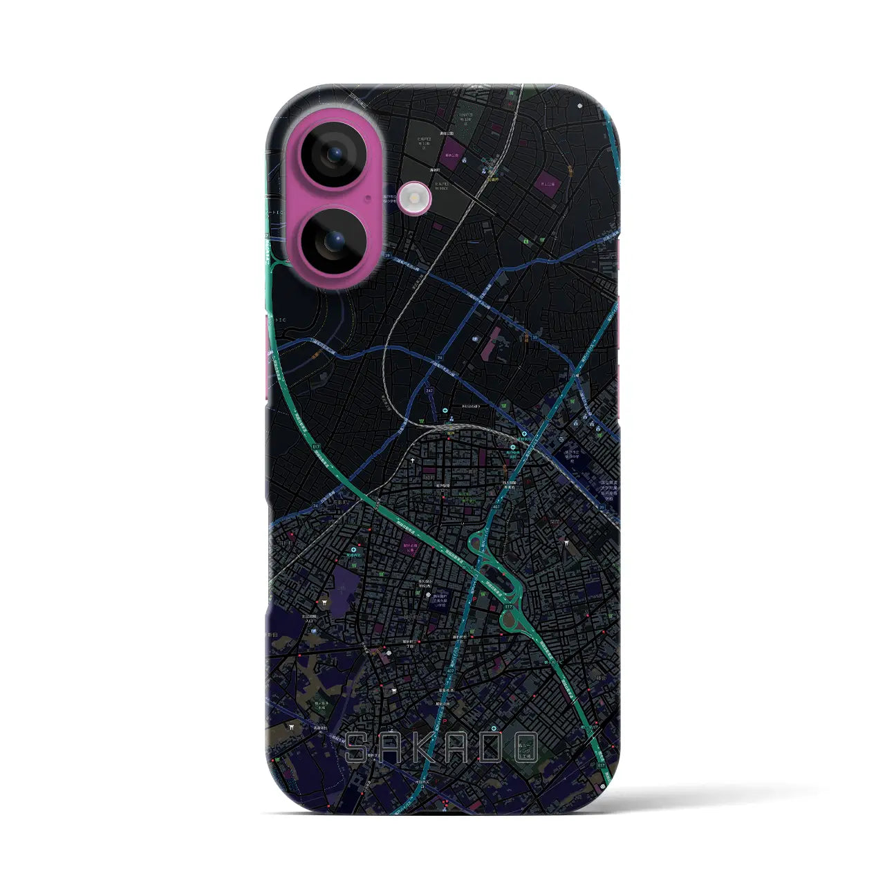 【坂戸(埼玉県)】地図柄iPhoneケース(バックカバータイプ)