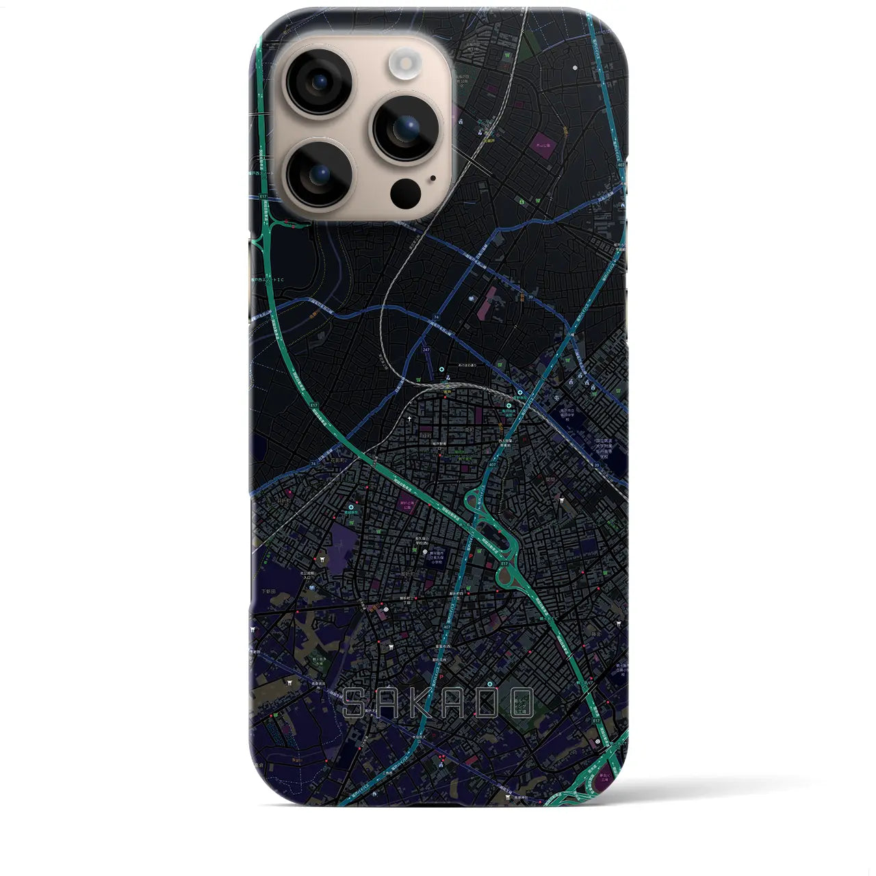 【坂戸(埼玉県)】地図柄iPhoneケース(バックカバータイプ)
