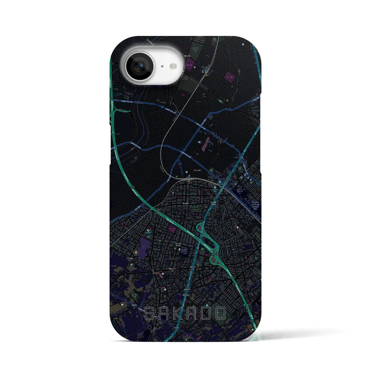 【坂戸(埼玉県)】地図柄iPhoneケース(バックカバータイプ)