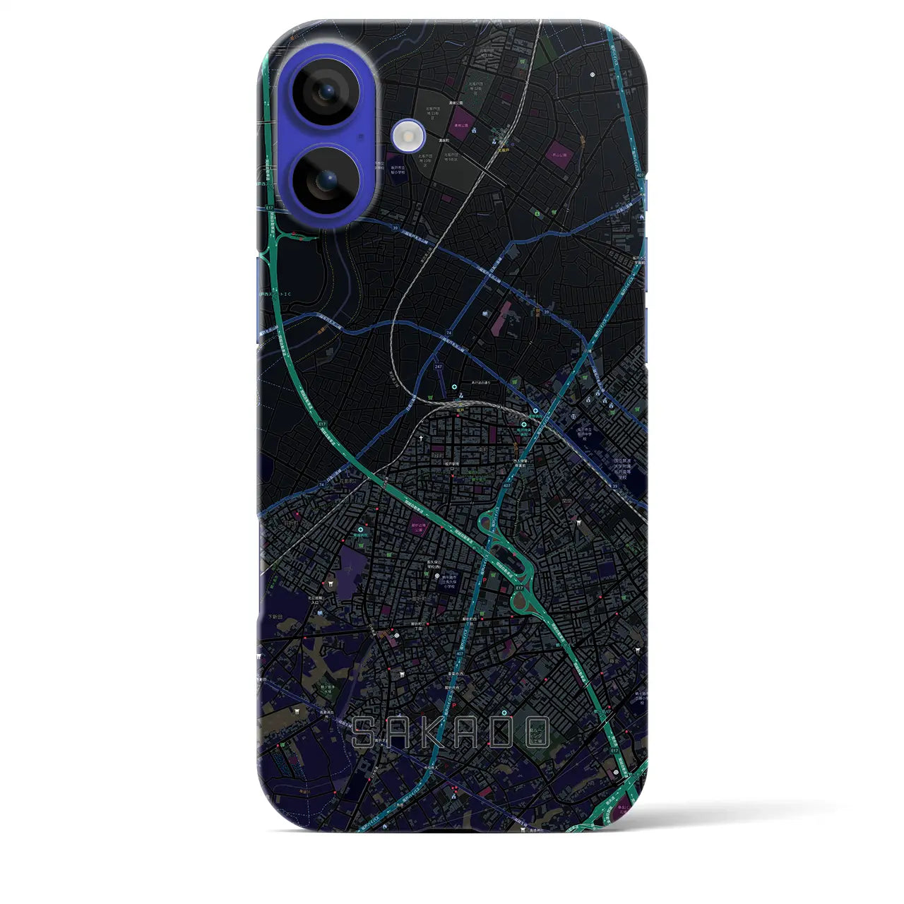 【坂戸(埼玉県)】地図柄iPhoneケース(バックカバータイプ)