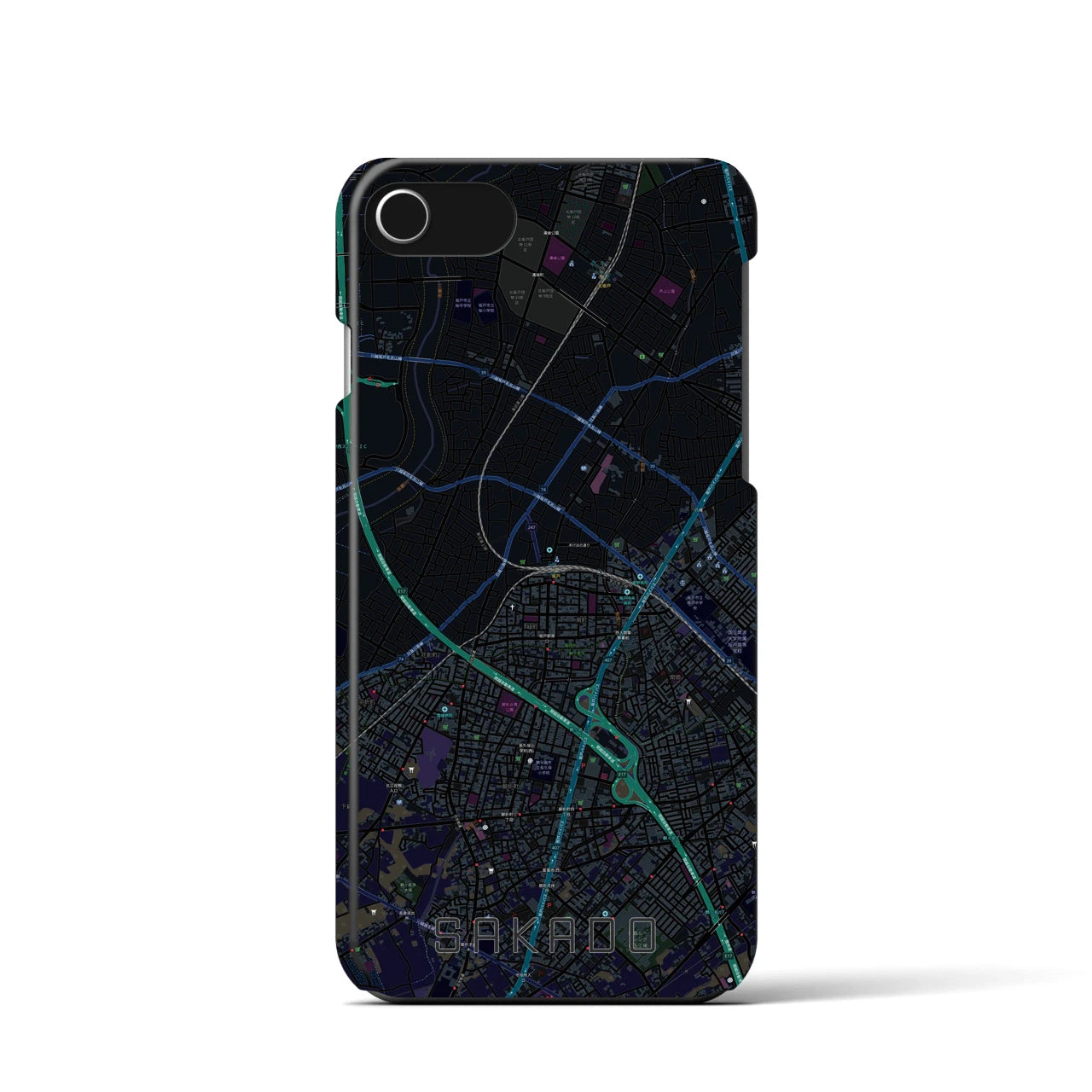 【坂戸(埼玉県)】地図柄iPhoneケース(バックカバータイプ)