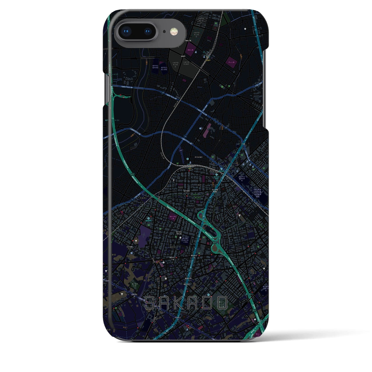 【坂戸(埼玉県)】地図柄iPhoneケース(バックカバータイプ)