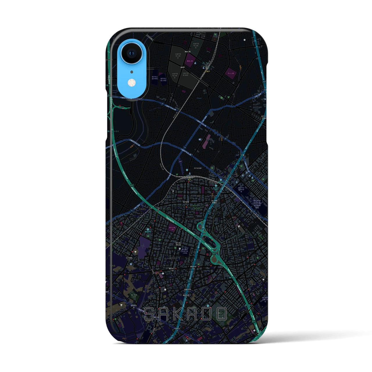 【坂戸(埼玉県)】地図柄iPhoneケース(バックカバータイプ)