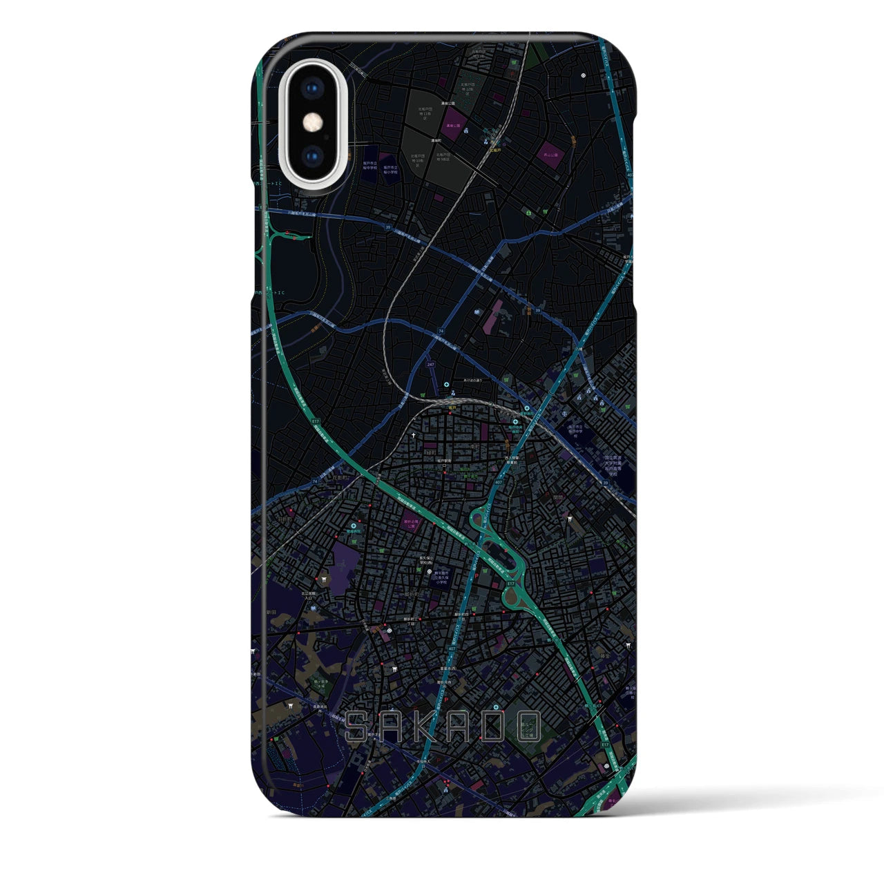 【坂戸(埼玉県)】地図柄iPhoneケース(バックカバータイプ)