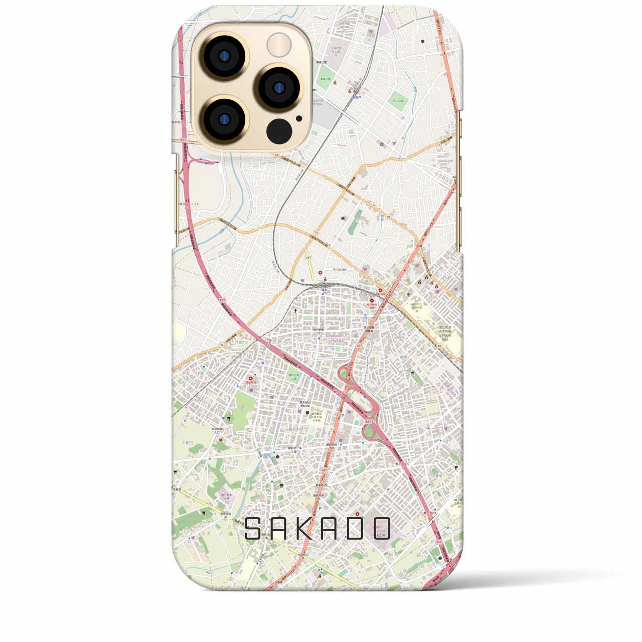 【坂戸(埼玉県)】地図柄iPhoneケース(バックカバータイプ)