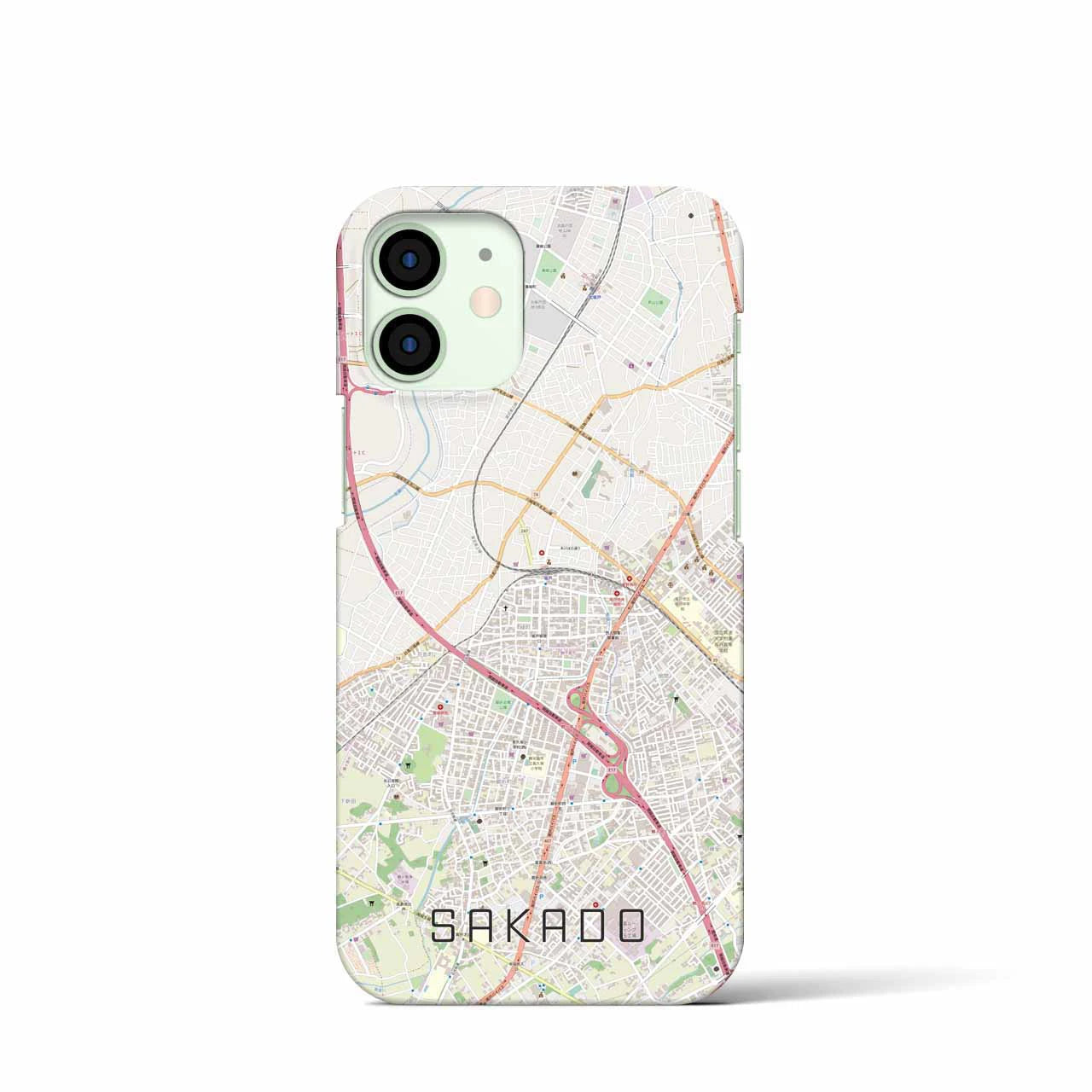 【坂戸(埼玉県)】地図柄iPhoneケース(バックカバータイプ)