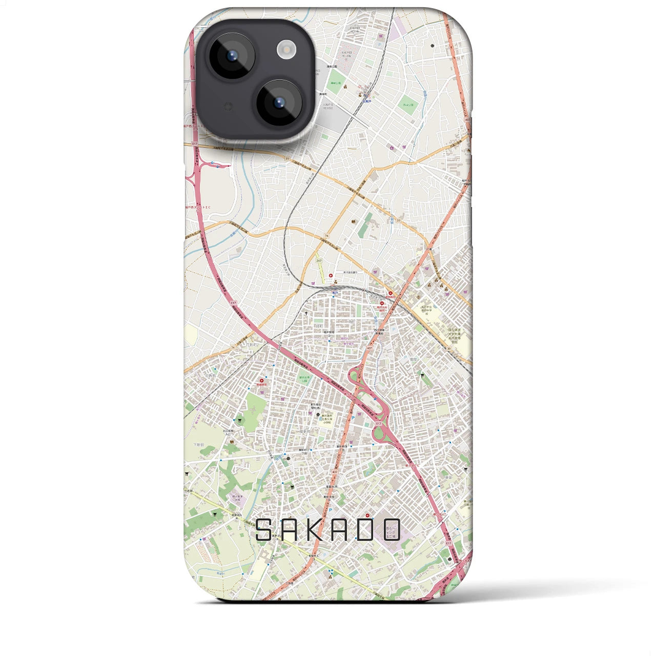 【坂戸(埼玉県)】地図柄iPhoneケース(バックカバータイプ)