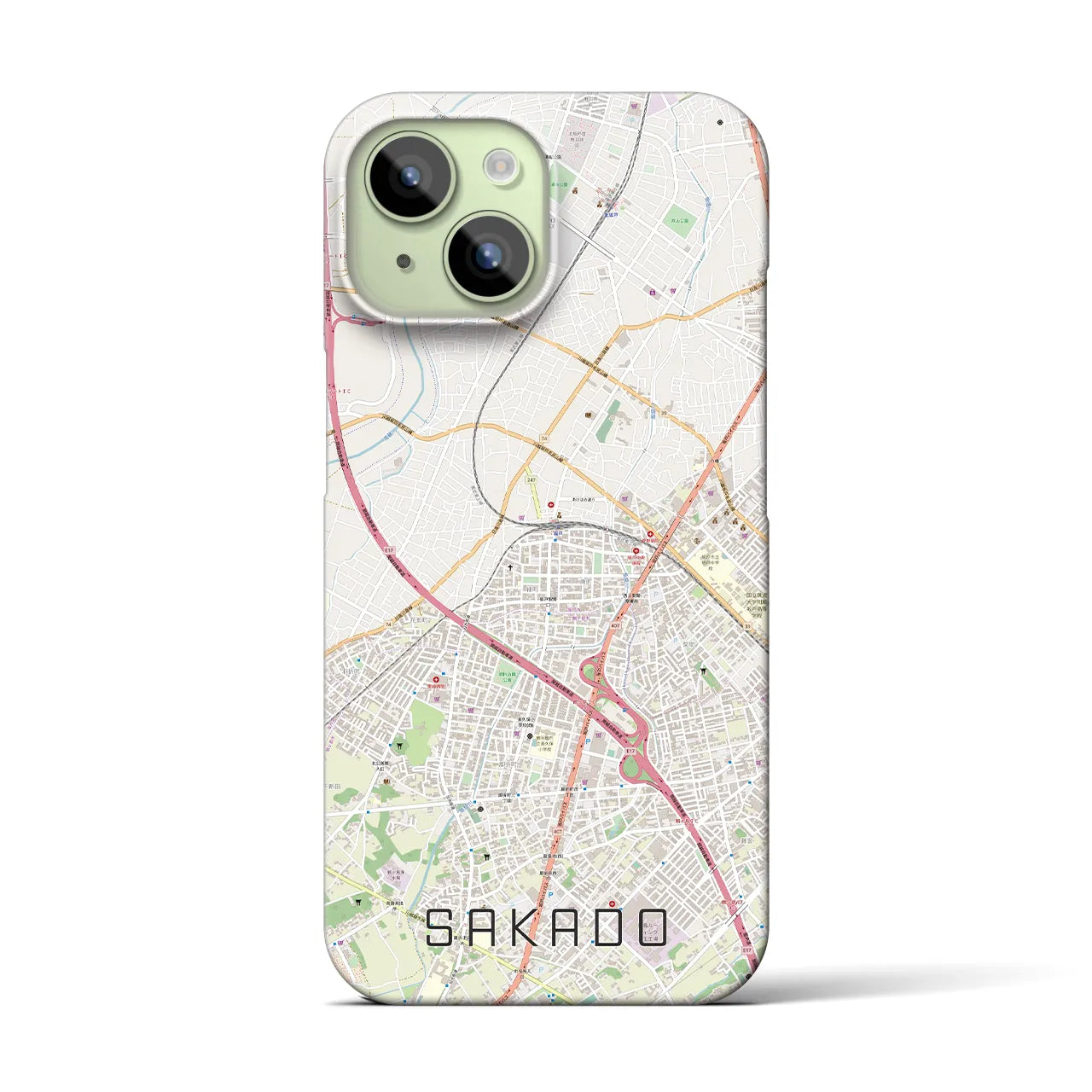 【坂戸(埼玉県)】地図柄iPhoneケース(バックカバータイプ)