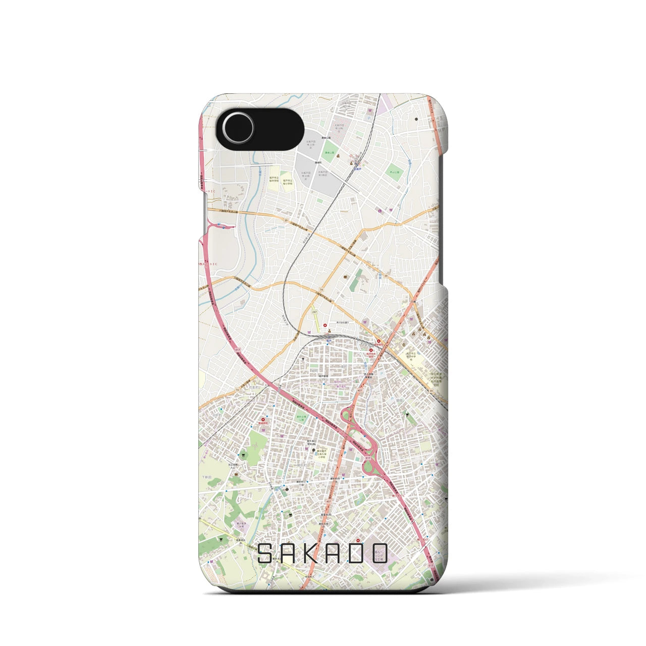 【坂戸(埼玉県)】地図柄iPhoneケース(バックカバータイプ)