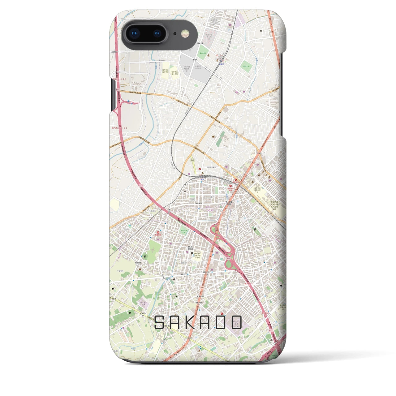 【坂戸(埼玉県)】地図柄iPhoneケース(バックカバータイプ)