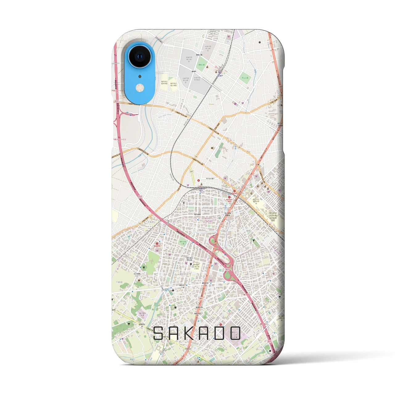 【坂戸(埼玉県)】地図柄iPhoneケース(バックカバータイプ)