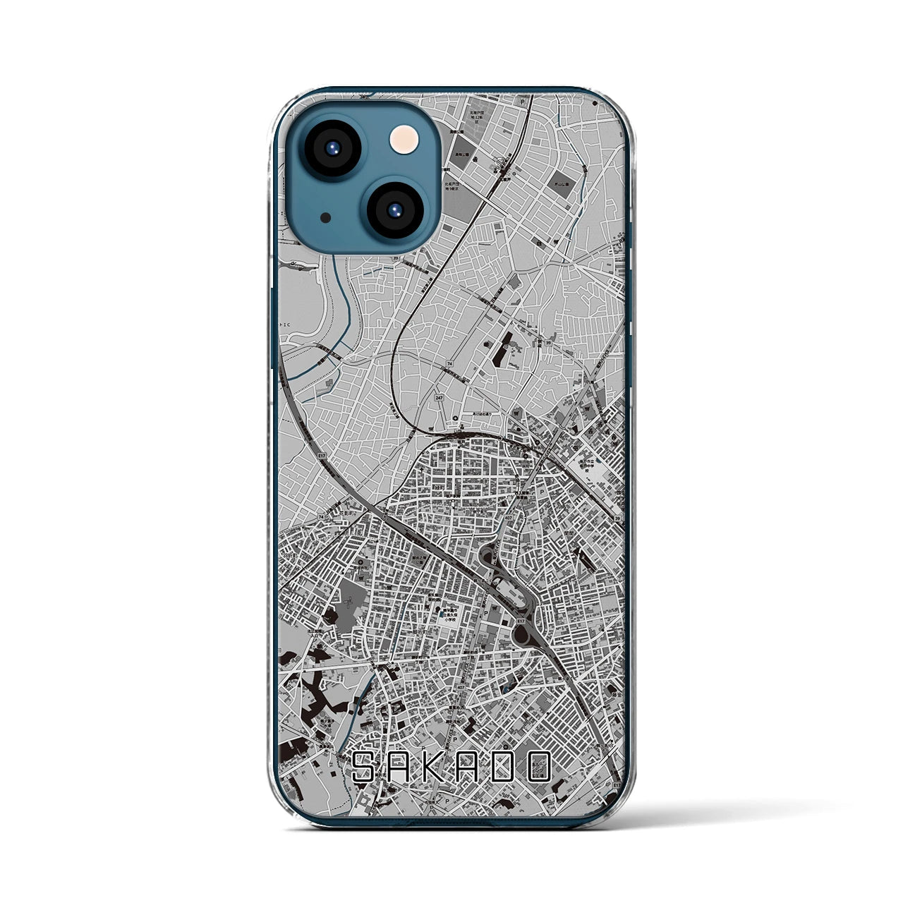 【坂戸(埼玉県)】地図柄iPhoneケース(クリアタイプ)