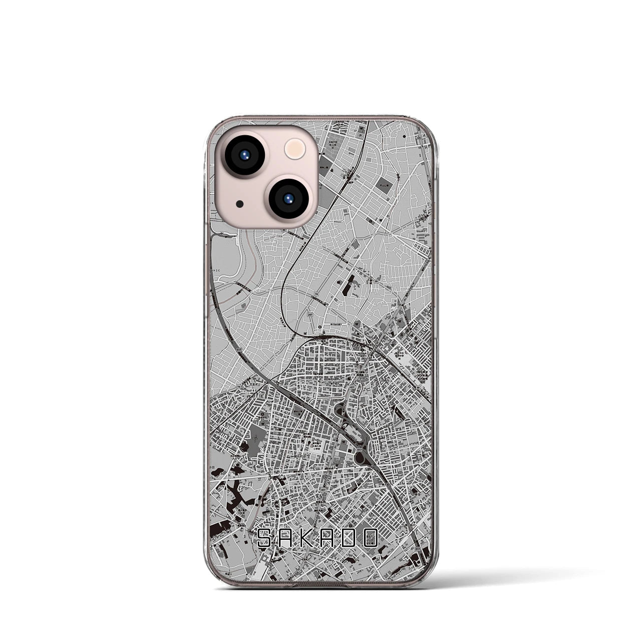 【坂戸(埼玉県)】地図柄iPhoneケース(クリアタイプ)