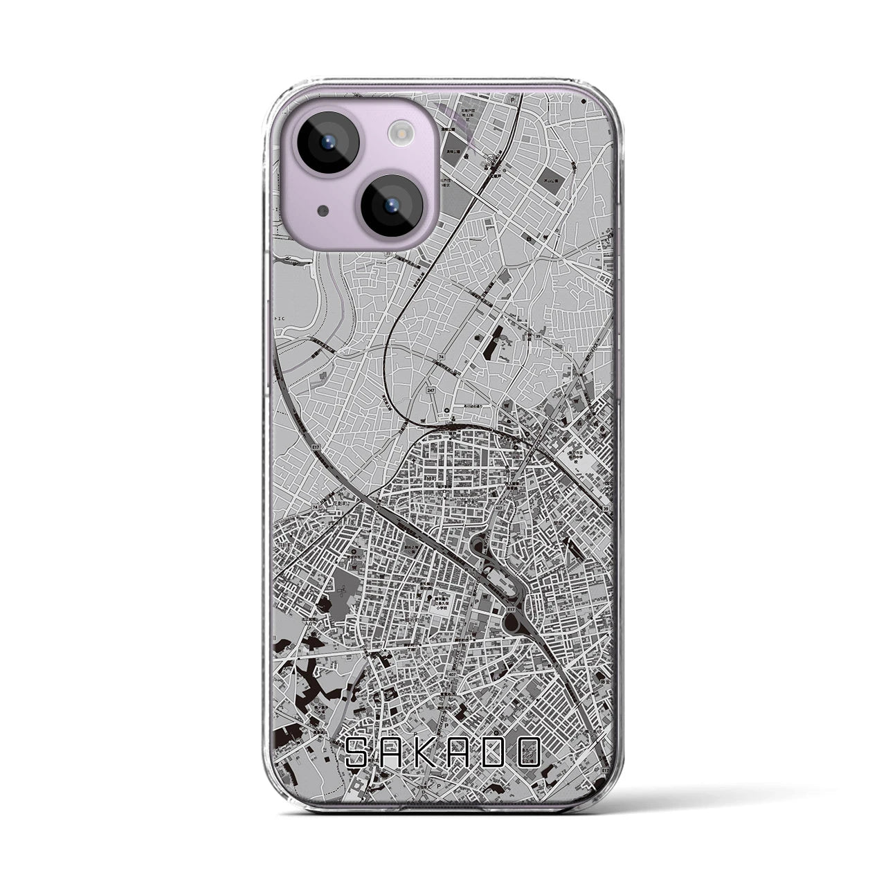 【坂戸(埼玉県)】地図柄iPhoneケース(クリアタイプ)