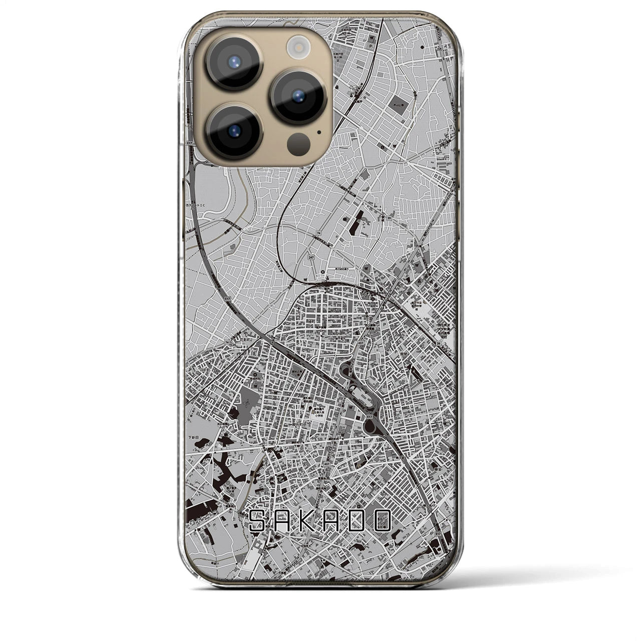 【坂戸(埼玉県)】地図柄iPhoneケース(クリアタイプ)