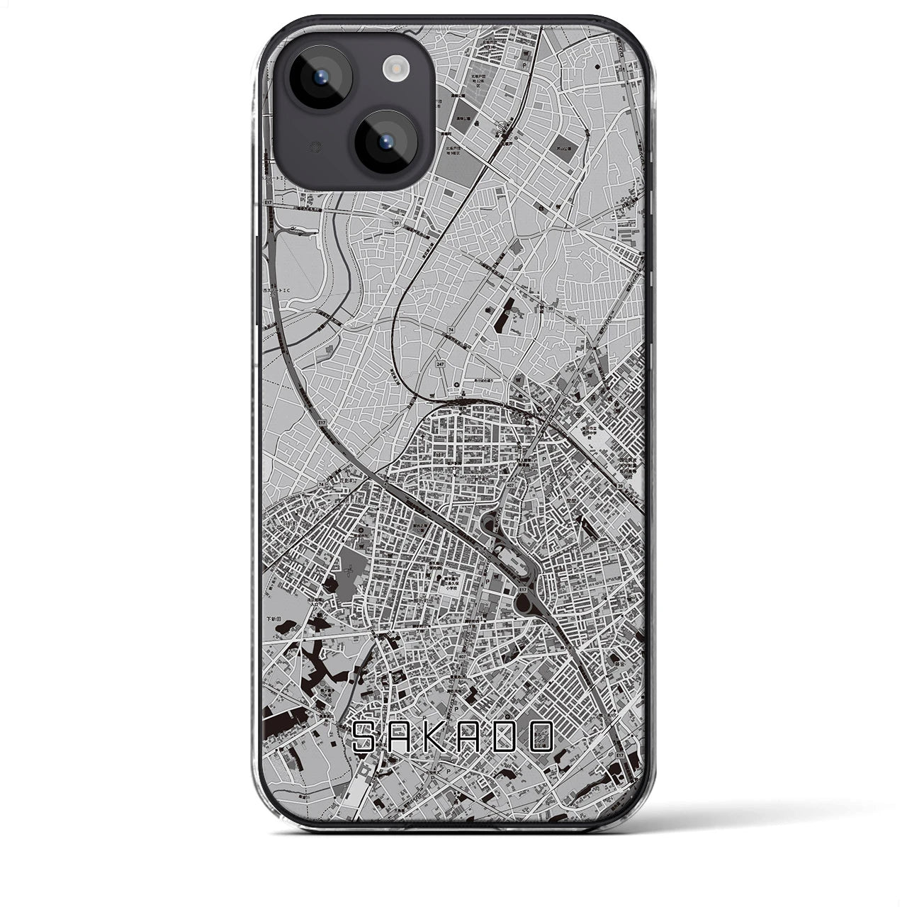 【坂戸(埼玉県)】地図柄iPhoneケース(クリアタイプ)