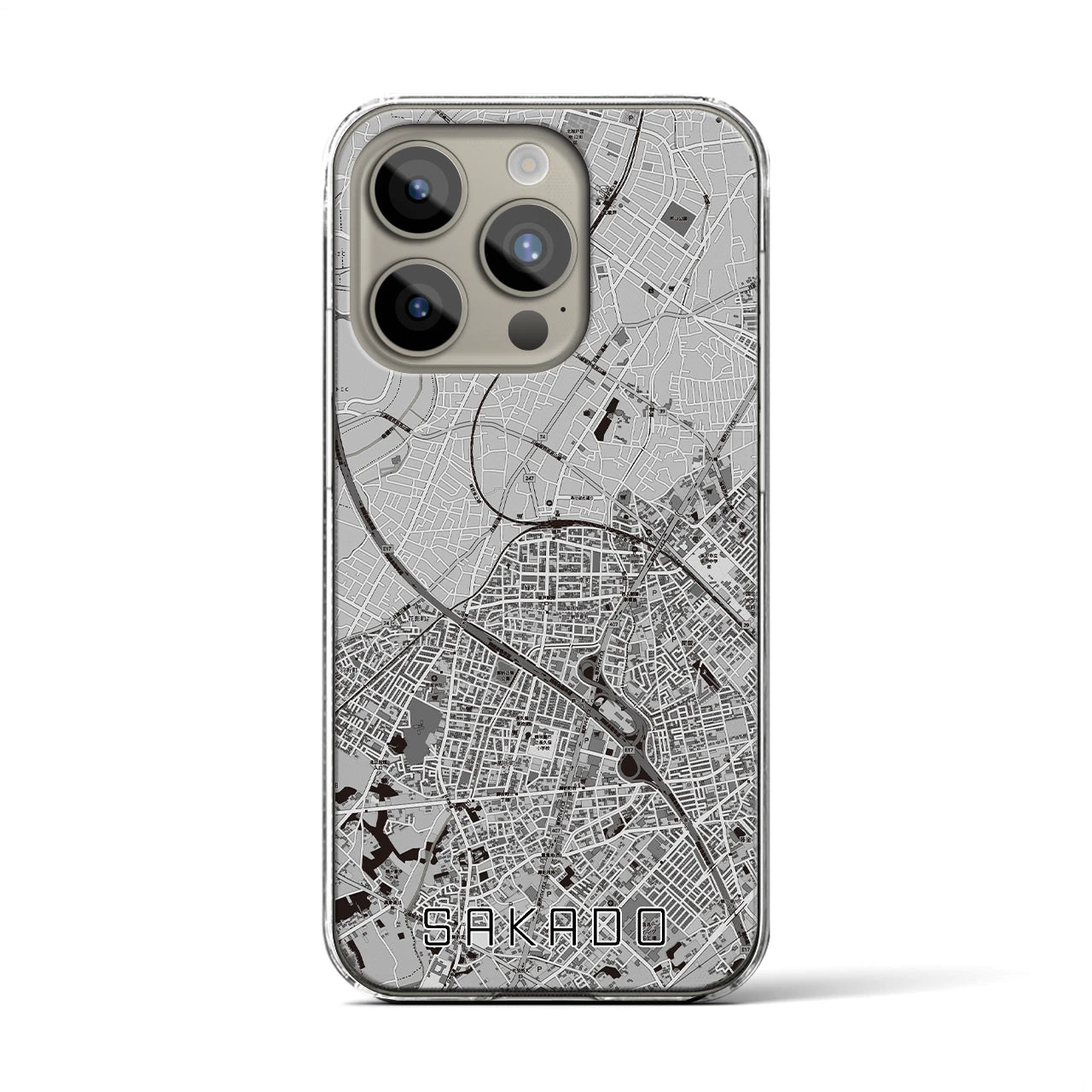 【坂戸(埼玉県)】地図柄iPhoneケース(クリアタイプ)