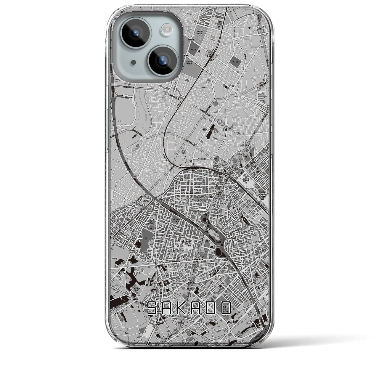 【坂戸(埼玉県)】地図柄iPhoneケース(クリアタイプ)