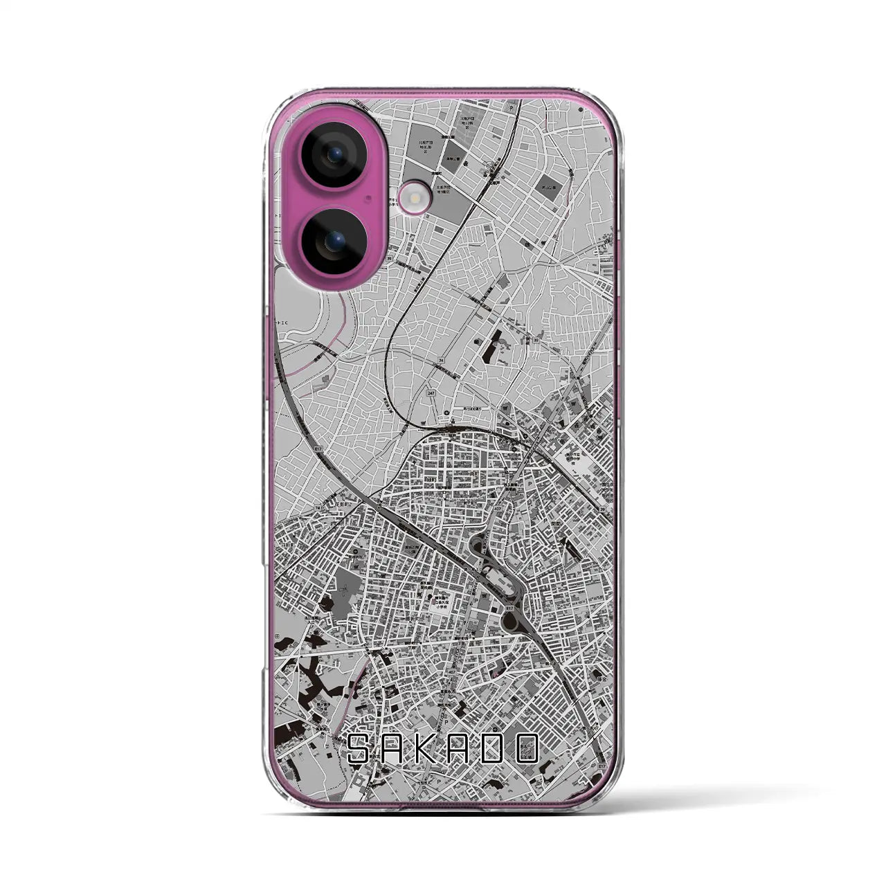 【坂戸(埼玉県)】地図柄iPhoneケース(クリアタイプ)