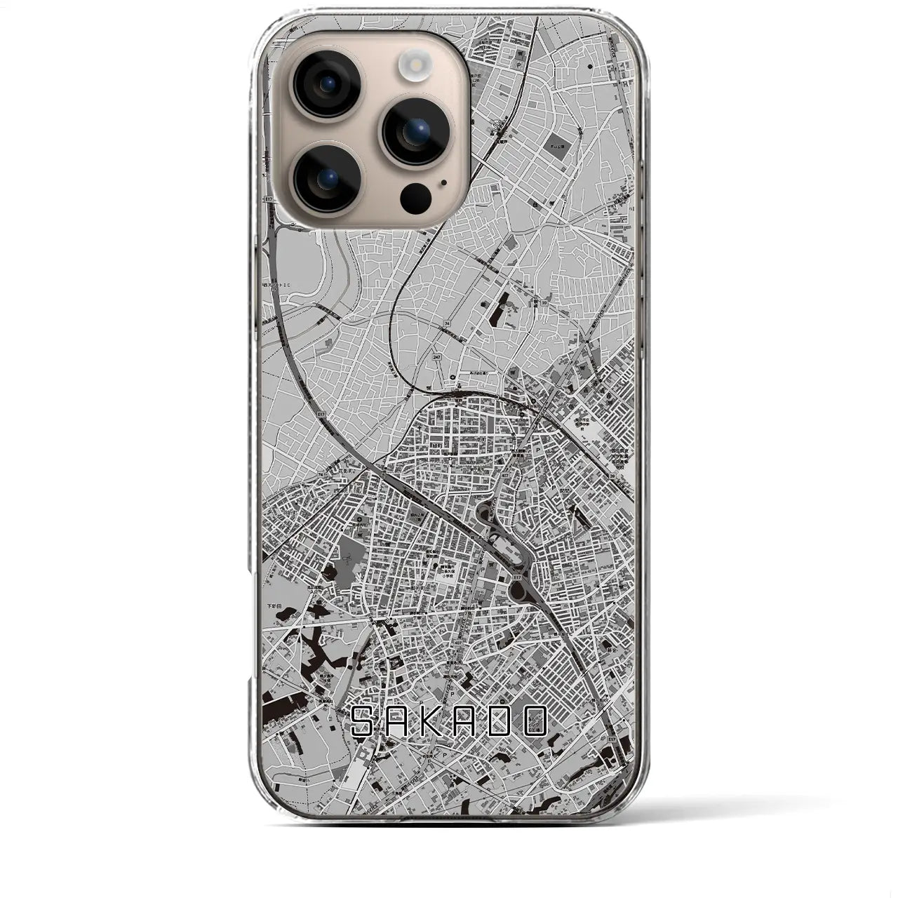 【坂戸(埼玉県)】地図柄iPhoneケース(クリアタイプ)