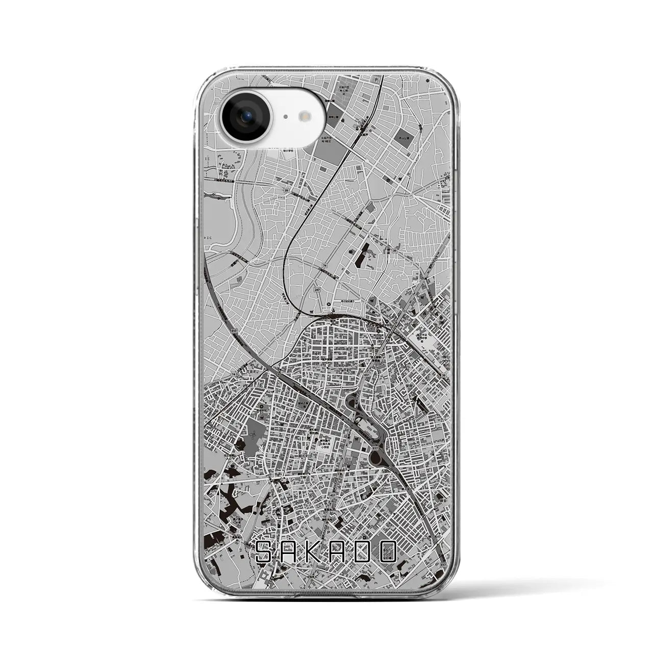 【坂戸(埼玉県)】地図柄iPhoneケース(クリアタイプ)