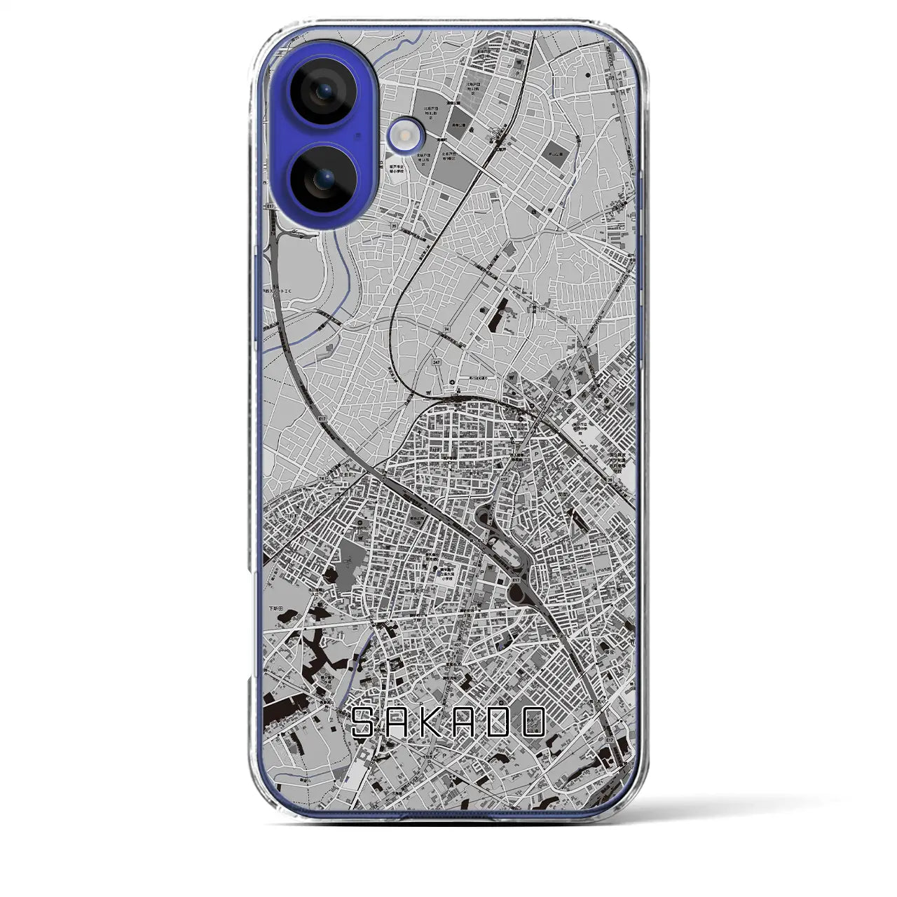 【坂戸(埼玉県)】地図柄iPhoneケース(クリアタイプ)