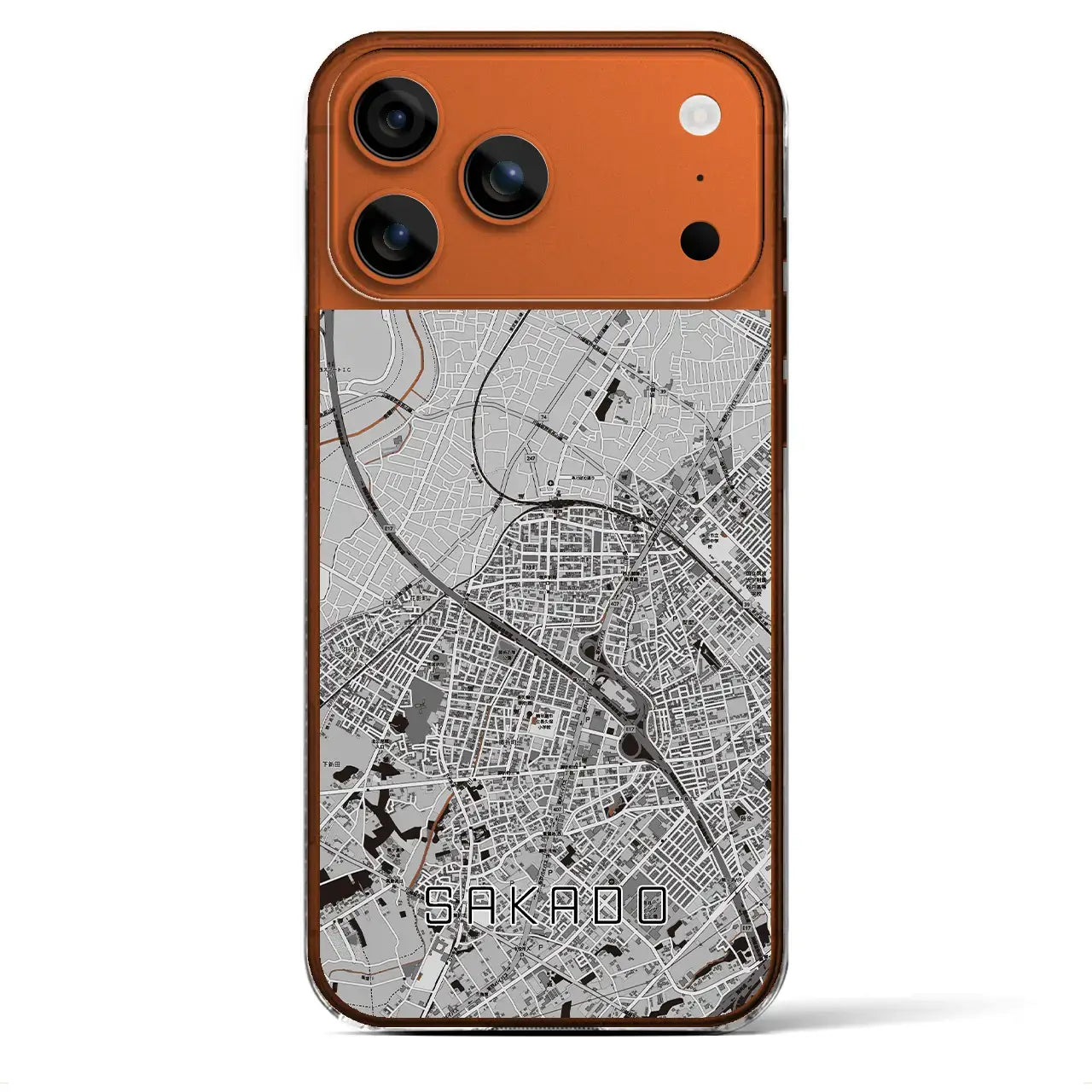 【坂戸(埼玉県)】地図柄iPhoneケース(クリアタイプ)