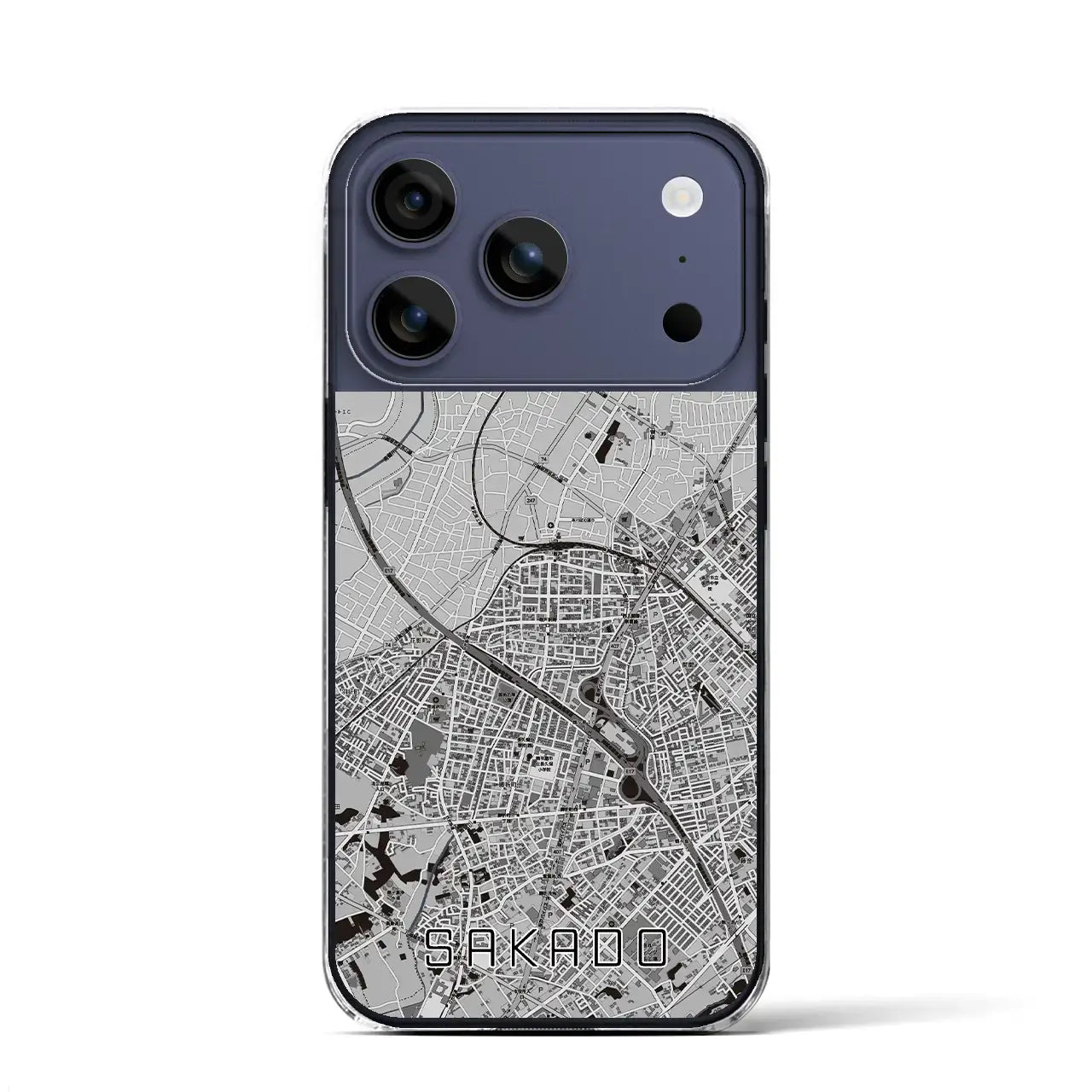 【坂戸(埼玉県)】地図柄iPhoneケース(クリアタイプ)