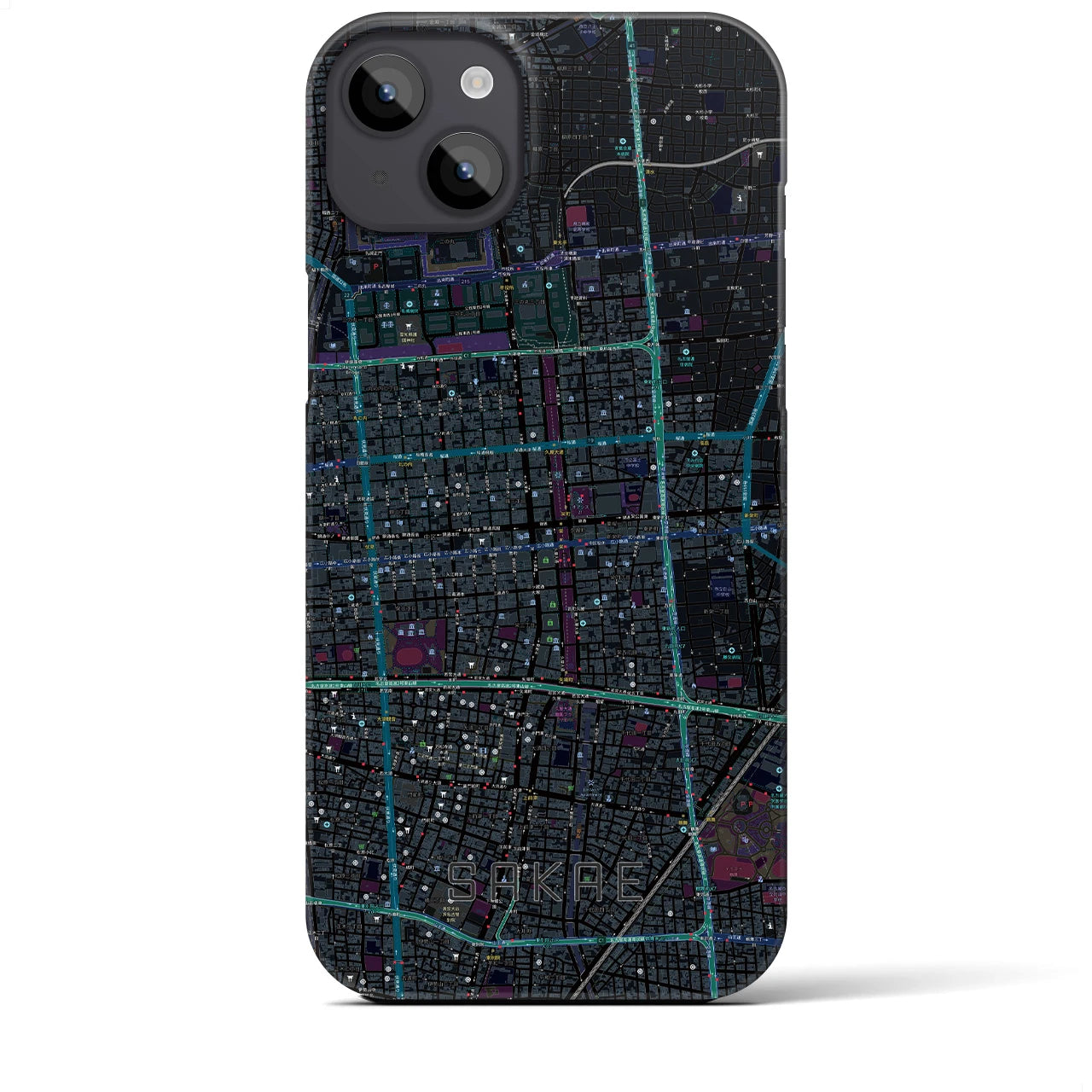 【栄(愛知県)】地図柄iPhoneケース(バックカバータイプ)