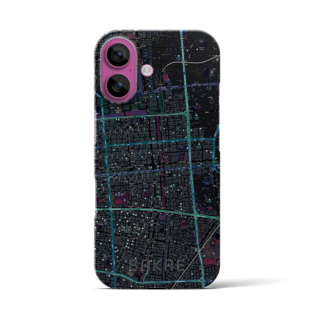 【栄(愛知県)】地図柄iPhoneケース(バックカバータイプ)