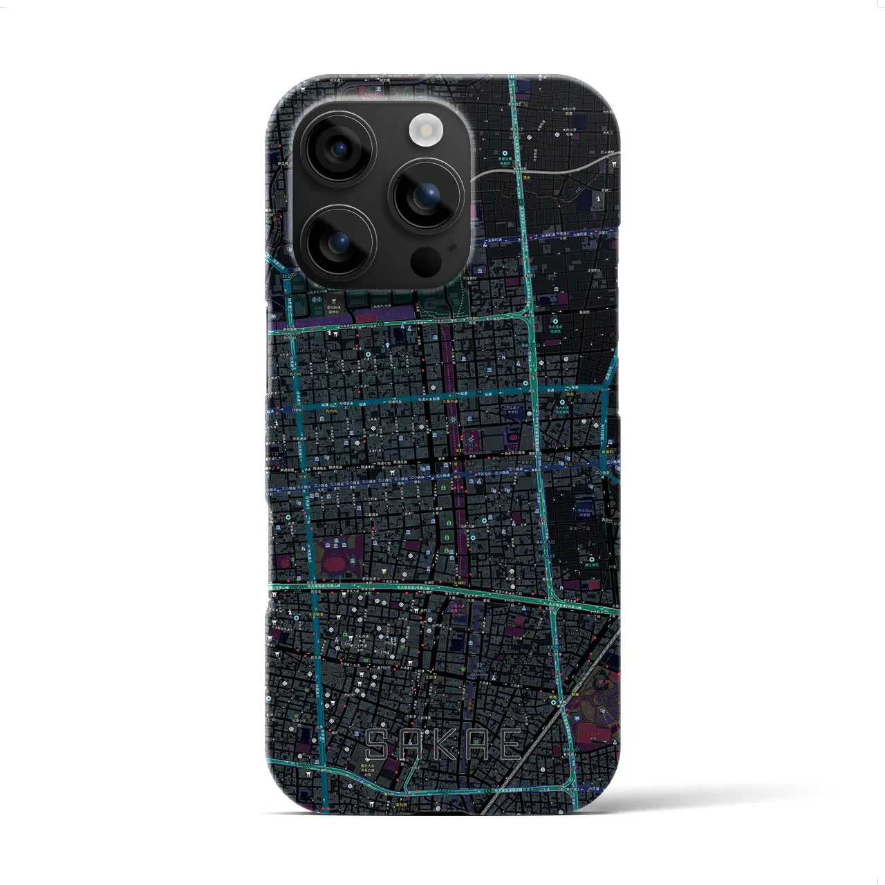 【栄(愛知県)】地図柄iPhoneケース(バックカバータイプ)