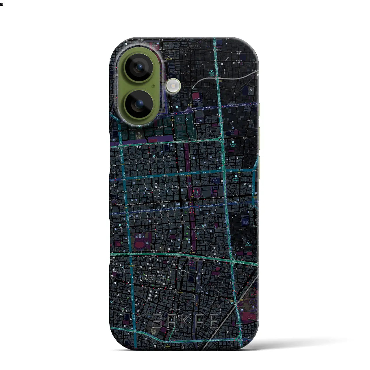 【栄(愛知県)】地図柄iPhoneケース(バックカバータイプ)