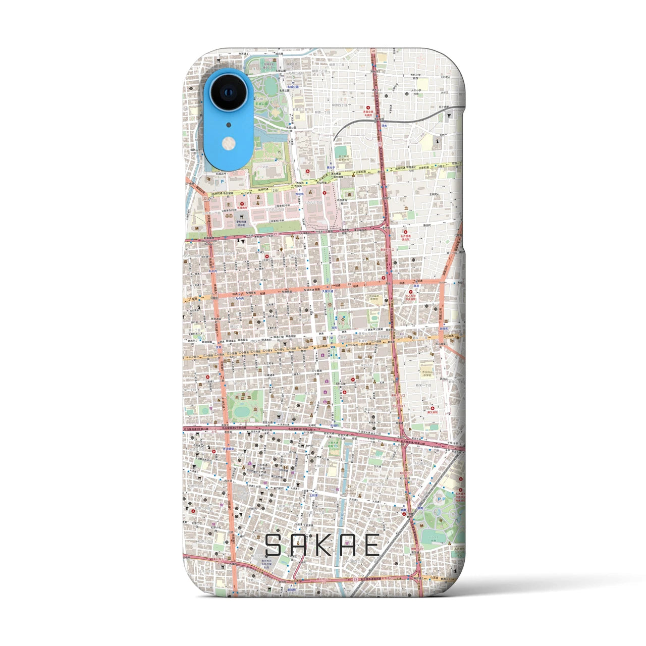 【栄(愛知県)】地図柄iPhoneケース(バックカバータイプ)