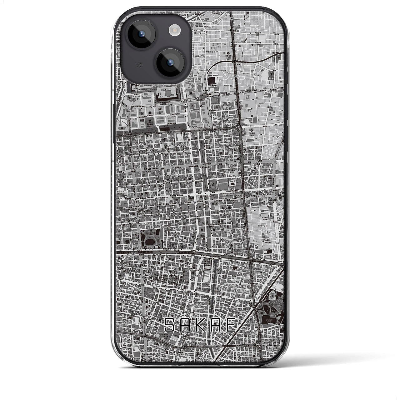 【栄(愛知県)】地図柄iPhoneケース(クリアタイプ)