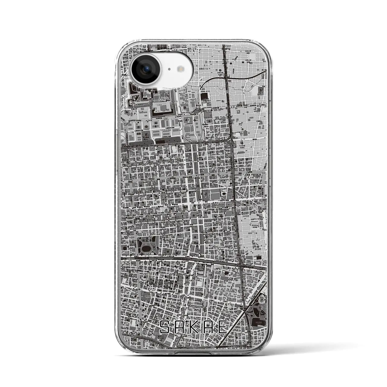 【栄(愛知県)】地図柄iPhoneケース(クリアタイプ)