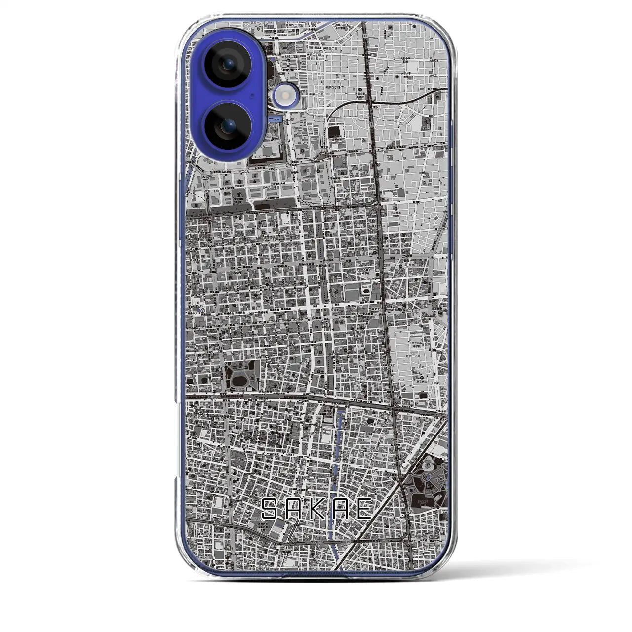 【栄(愛知県)】地図柄iPhoneケース(クリアタイプ)