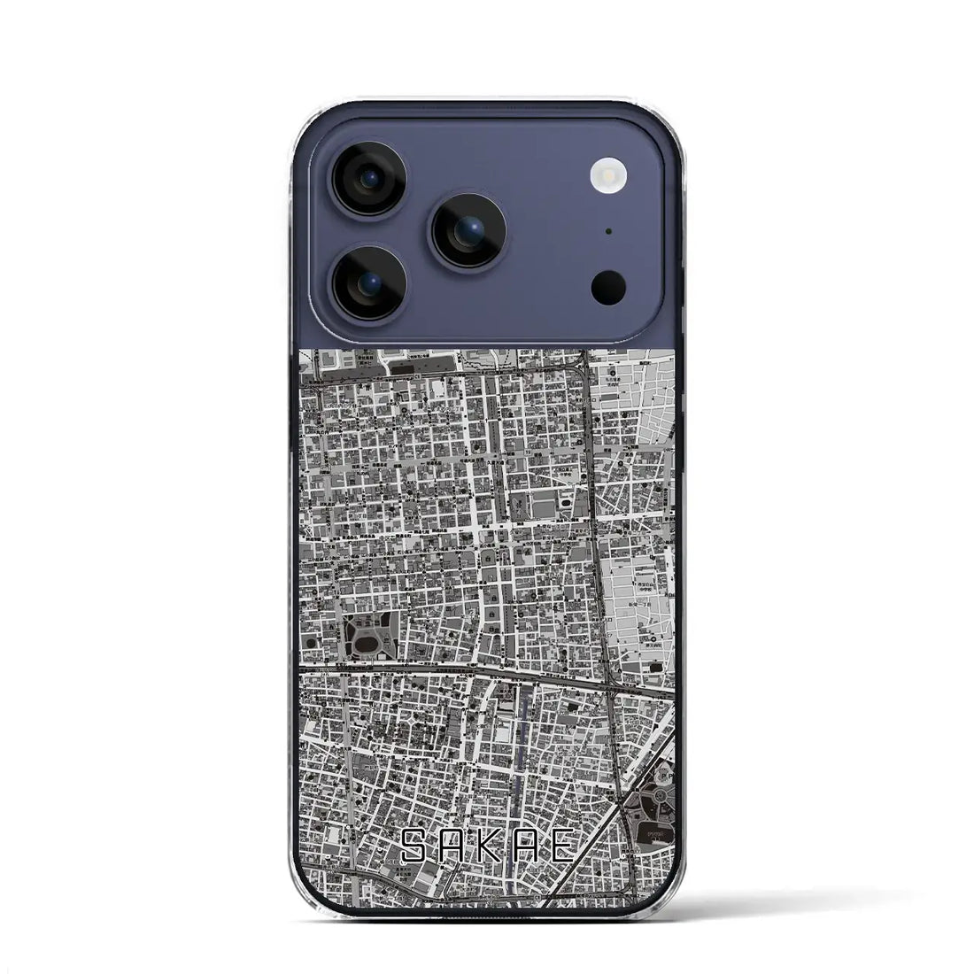 【栄(愛知県)】地図柄iPhoneケース(クリアタイプ)