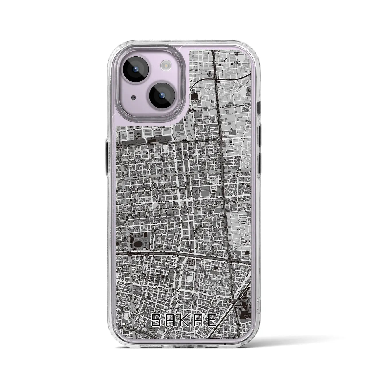 【栄(愛知県)】地図柄iPhoneケース(MagSafeタイプ)