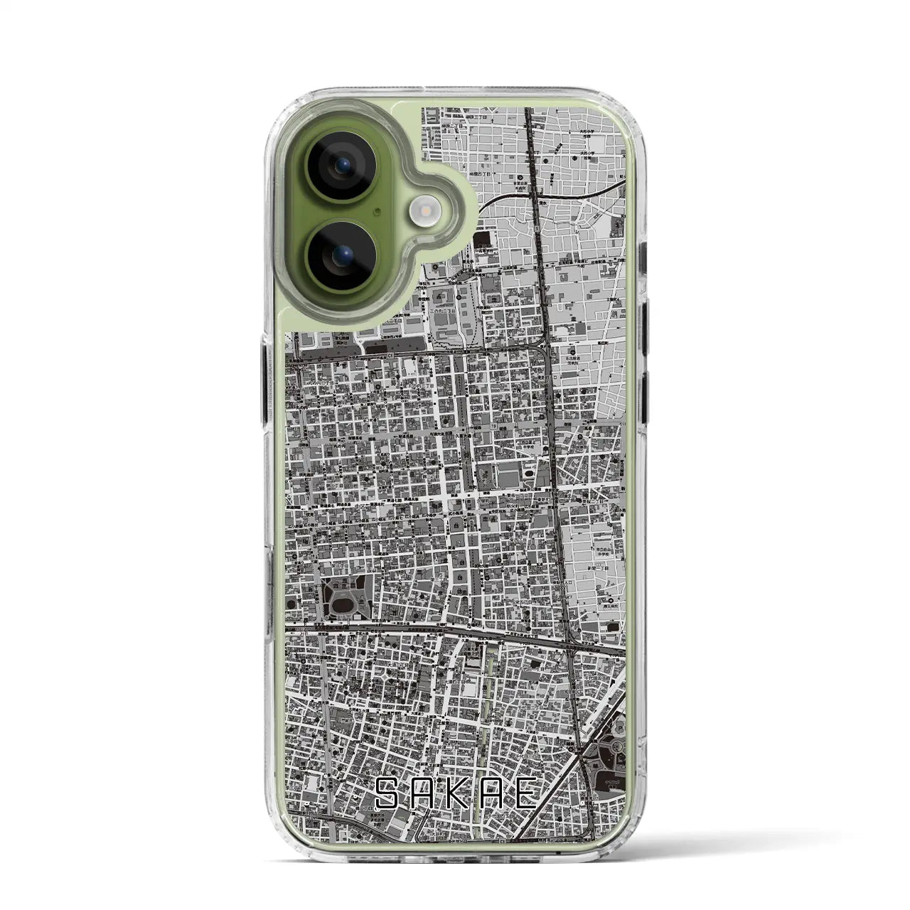 【栄(愛知県)】地図柄iPhoneケース(MagSafeタイプ)