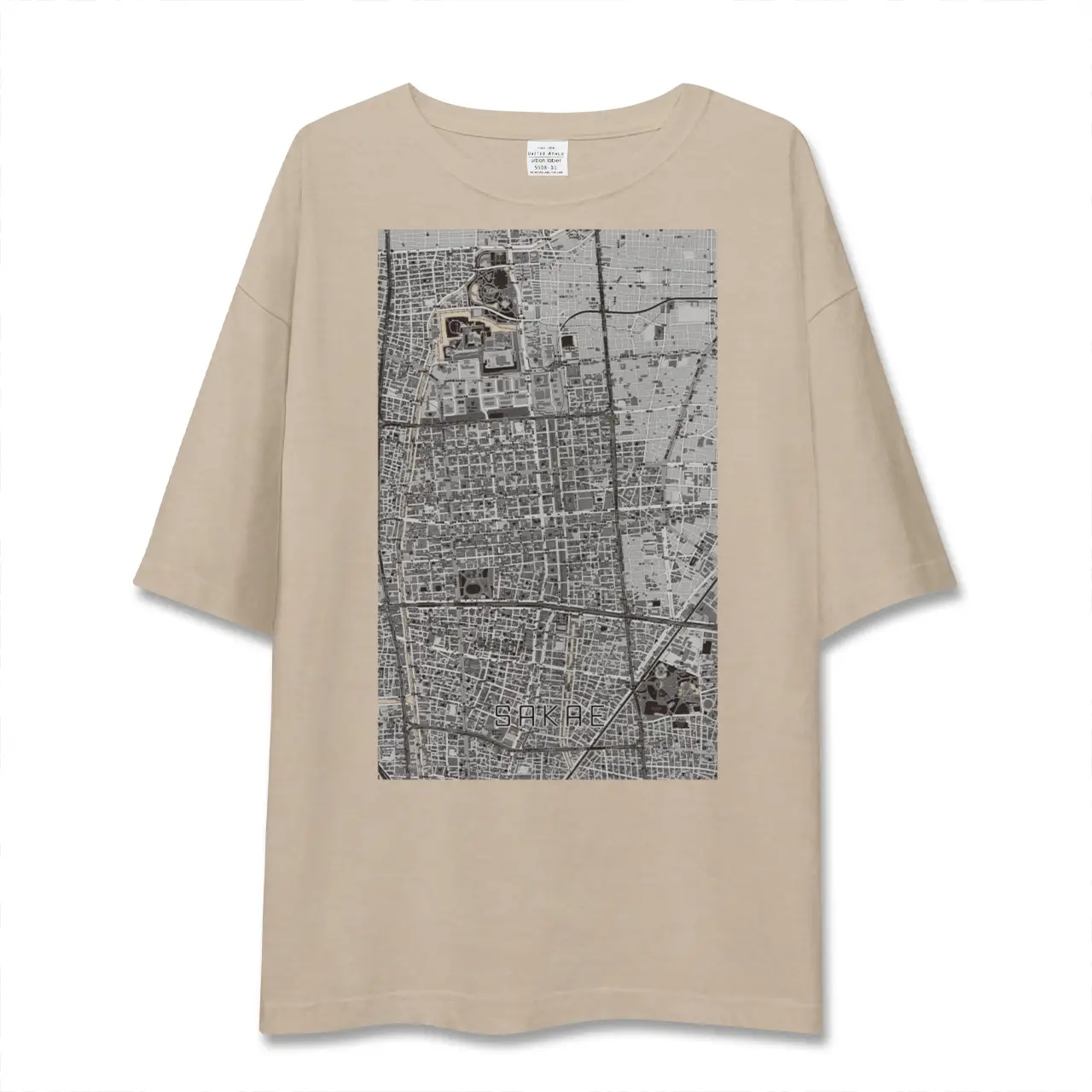 【栄(愛知県)】地図柄ビッグシルエットTシャツ