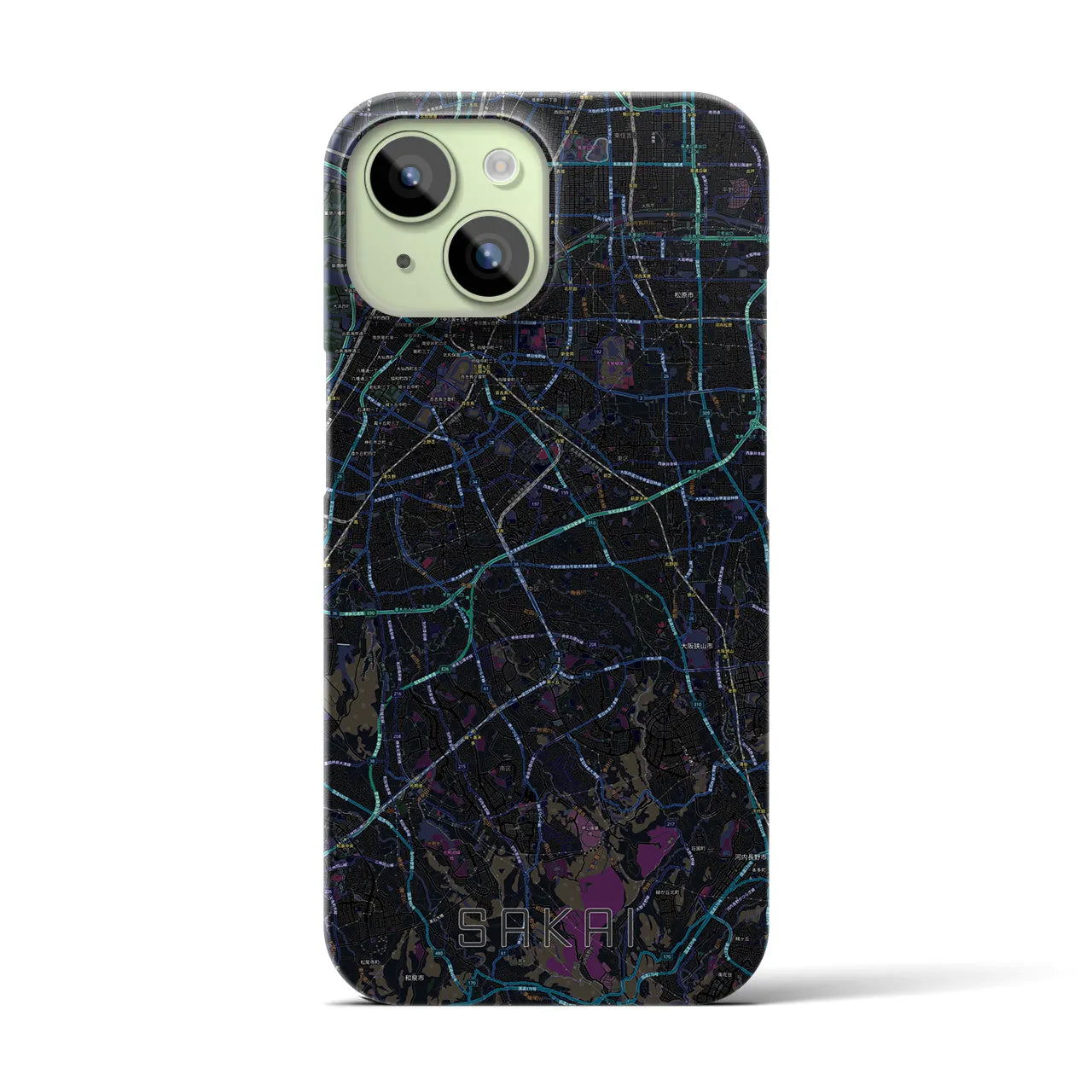 【堺2(大阪府)】地図柄iPhoneケース(バックカバータイプ)