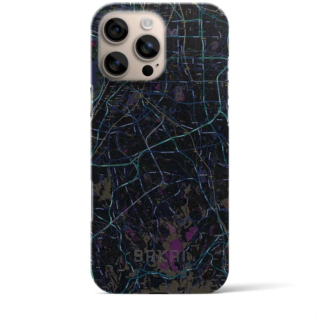 【堺2(大阪府)】地図柄iPhoneケース(バックカバータイプ)
