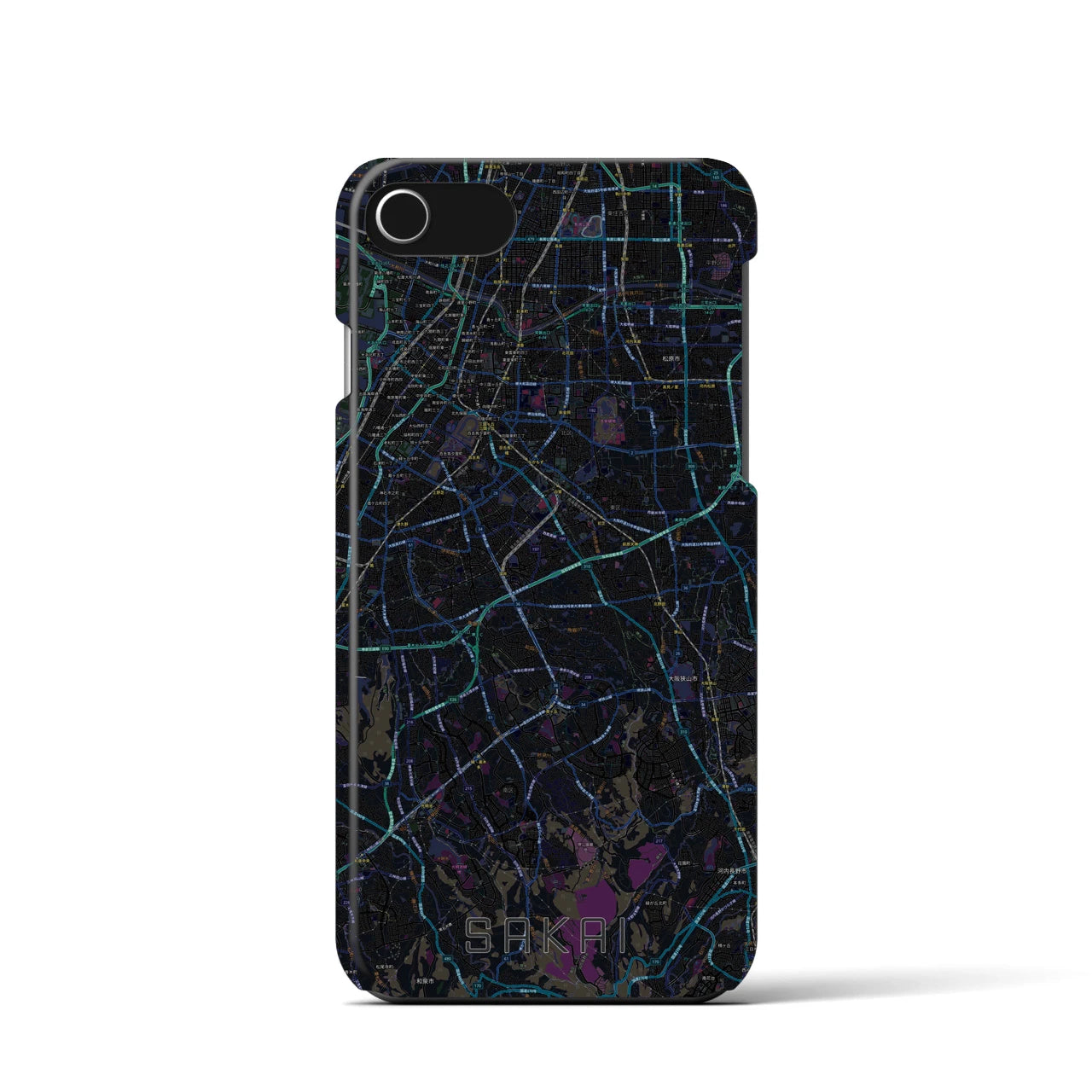 【堺2(大阪府)】地図柄iPhoneケース(バックカバータイプ)