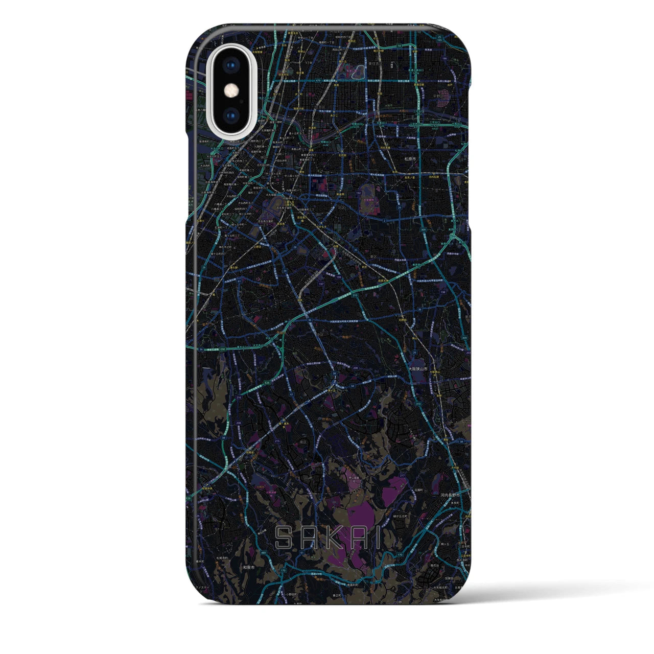 【堺2(大阪府)】地図柄iPhoneケース(バックカバータイプ)