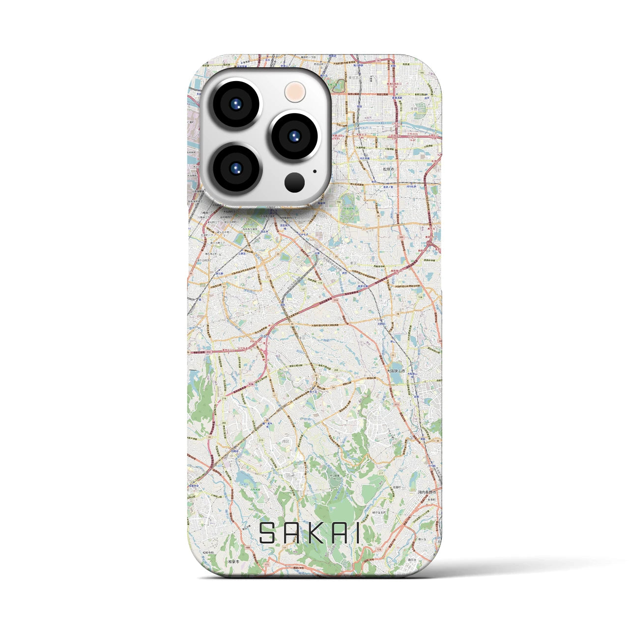 【堺2(大阪府)】地図柄iPhoneケース(バックカバータイプ)