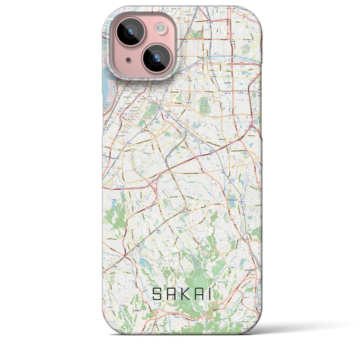 【堺2(大阪府)】地図柄iPhoneケース(バックカバータイプ)